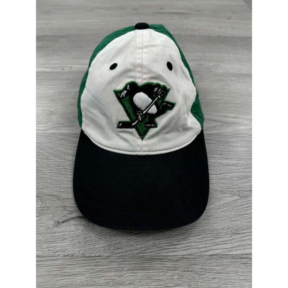 Pittsburgh Penguins Hat Cap Green Adjustable NHL Rare Sample St Patricks Day